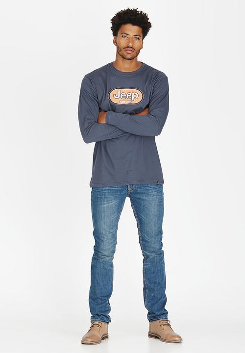 JEEP - Long Sleeve Print Tee Dark Grey