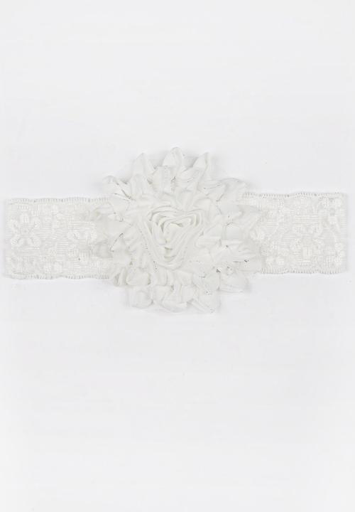 Pop Candy - Flower and Lace Headband White