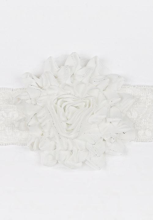 Pop Candy - Flower and Lace Headband White