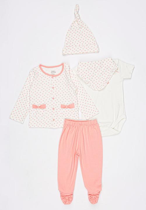 Baby Corner - Love 5 piece Cardigan Set  White