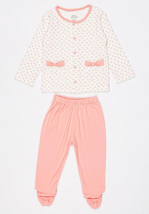 Baby Corner - Love 5 piece Cardigan Set  White