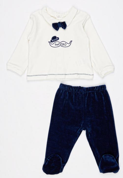 Baby Corner - Velvet 2 Piece Set White