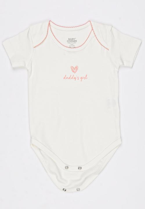 Baby Corner - Love 5 Pack Short Sleeve Bodysuit   Mid Pink