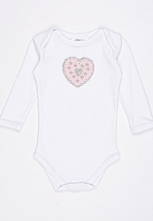 Home Grown Africa - Heart Babygrow White