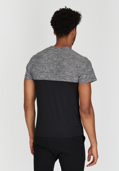 Lithe - Spandex Colour Block Tee Black and Grey
