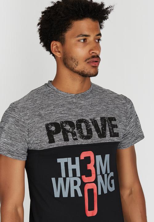 Lithe - Spandex Colour Block Tee Black and Grey