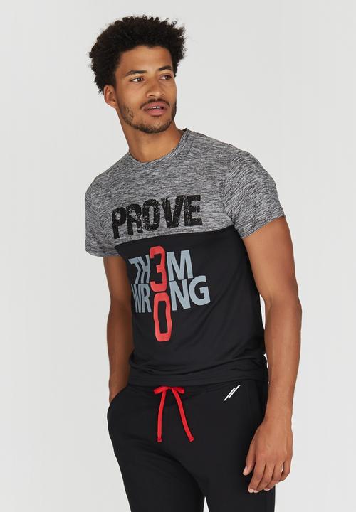 Lithe - Spandex Colour Block Tee Black and Grey