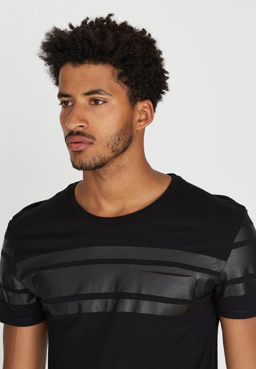 GUESS - Short Sleeve Stripe T-shirt Black