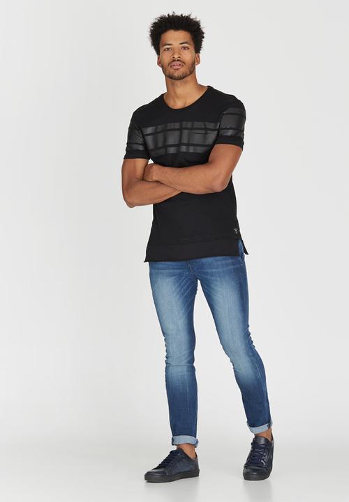 GUESS - Short Sleeve Stripe T-shirt Black