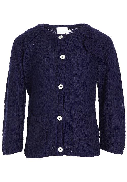 See-Saw - Cardi with flower Detail Navy