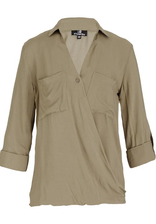 STYLE REPUBLIC - Wrap Shirt Dark Green