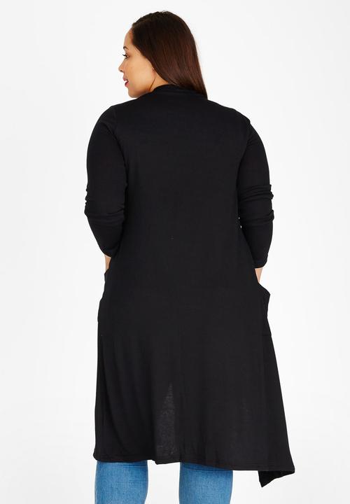 edit Plus - Longer Length Knit Cardigan Black