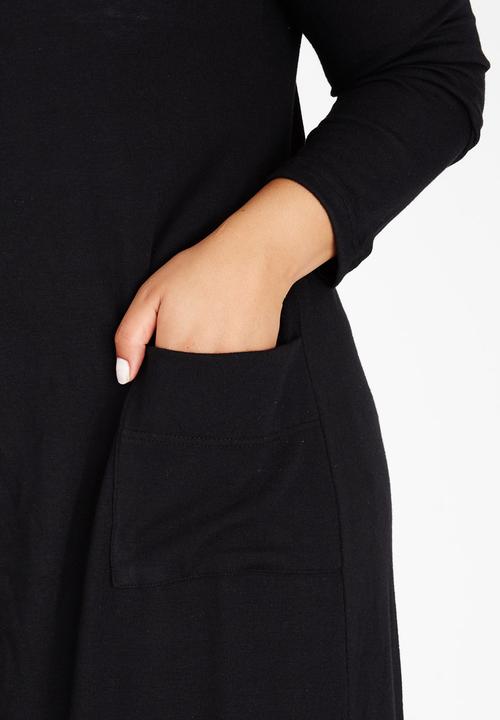 edit Plus - Longer Length Knit Cardigan Black