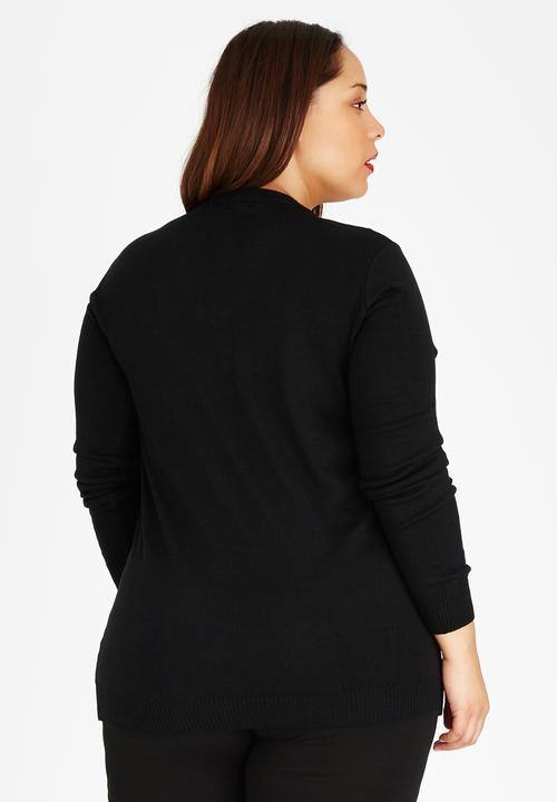 edit Plus - V-neck Jersey Black