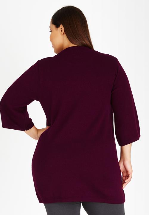 STYLE REPUBLIC PLUS - Jersey Tunic Dark Red