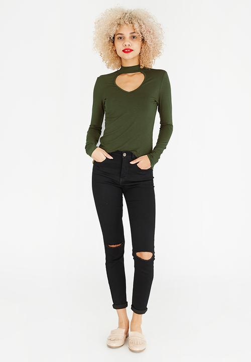 c(inch) - Choker Style Top Dark Green