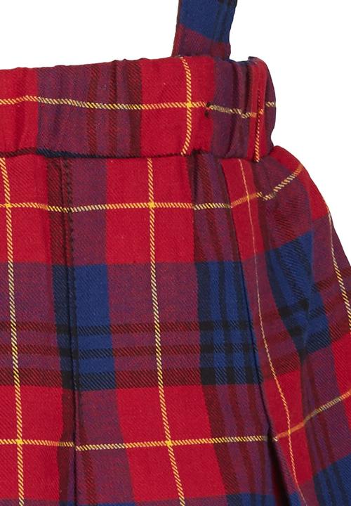 Pop Candy - Dungaree Skirt Red