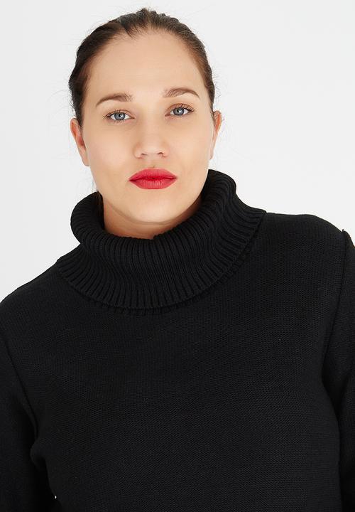 edit Plus - Cowl Neck Jersey Black
