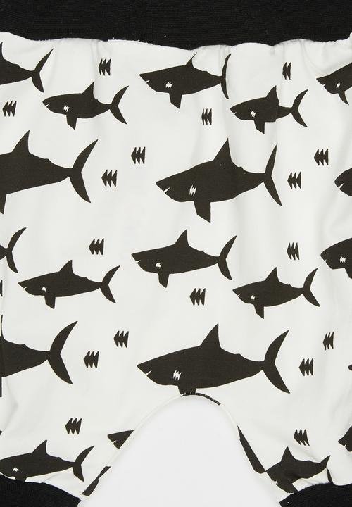 Pop Candy - Printed Harem Pants Black and White