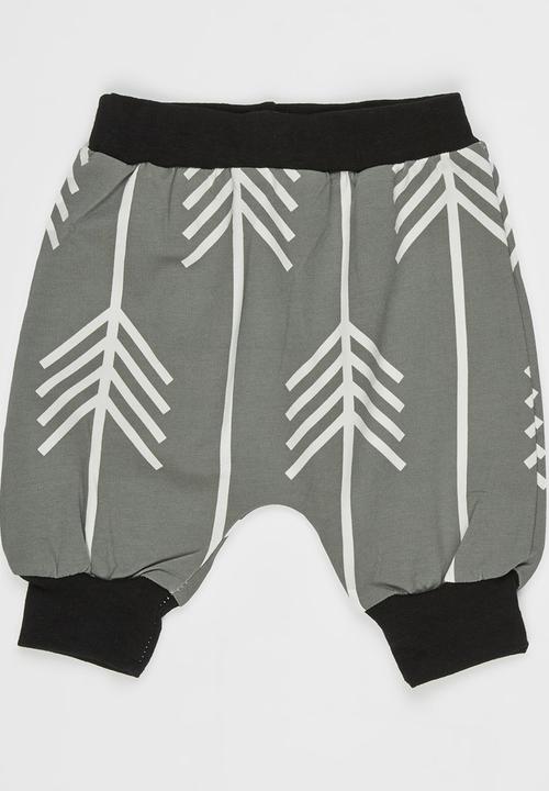 Pop Candy - Printed Harem Pants Grey