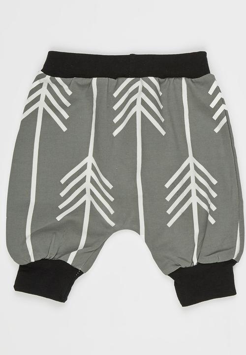 Pop Candy - Printed Harem Pants Grey