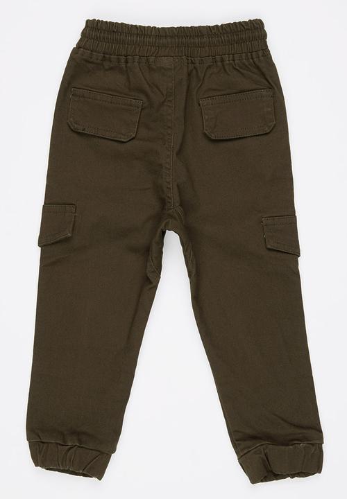 Pop Candy - Cargo Jogger Pants Khaki Green