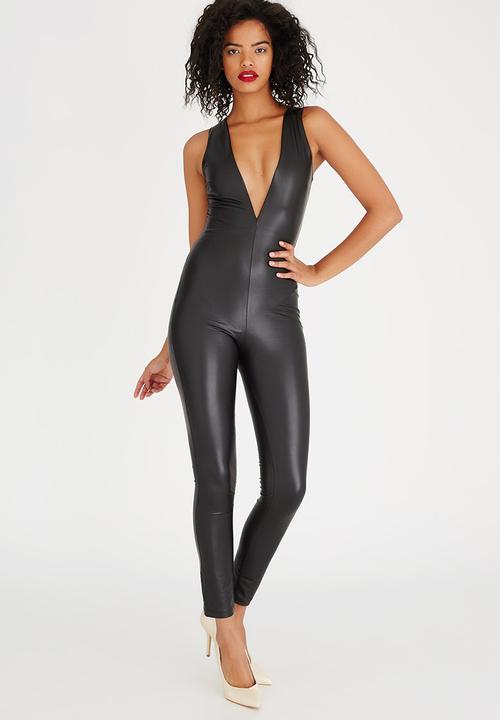 leather look jumpsuit