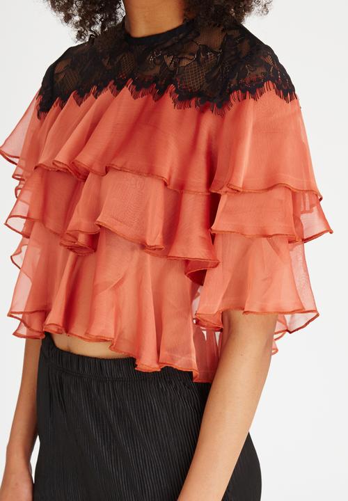 STYLE REPUBLIC - Frill Detail Blouse Mid Brown