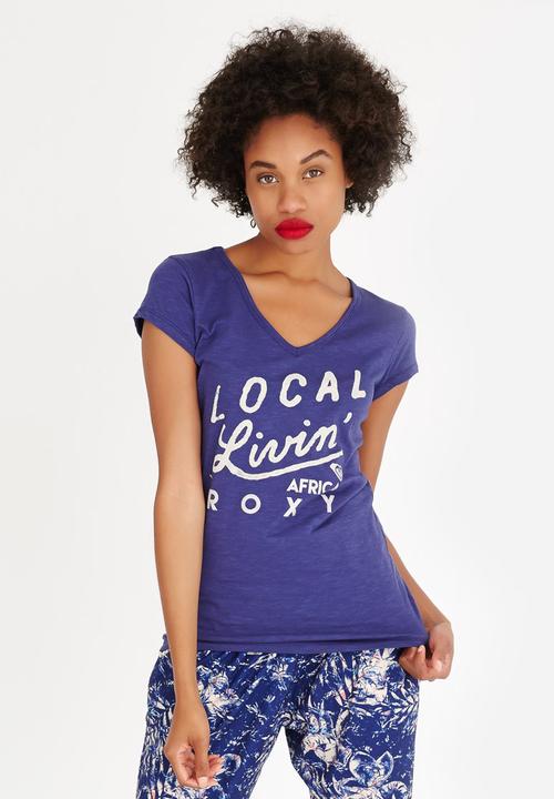 Roxy - Local Livin Tee Mid Blue