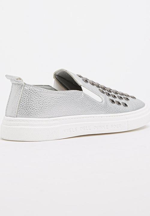Pop Candy - Slip-ons with Stud Detail Silver