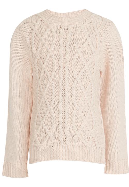 See-Saw - Cable Knit with Silver Lurex Detail Mid Pink