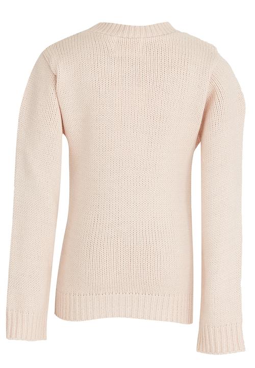 See-Saw - Cable Knit with Silver Lurex Detail Mid Pink