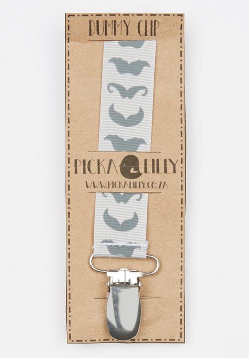 Pickalilly - Mustache Dummy Clip Grey