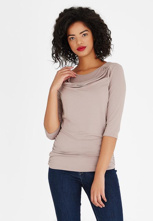 edit - Cowl Neck Top Stone