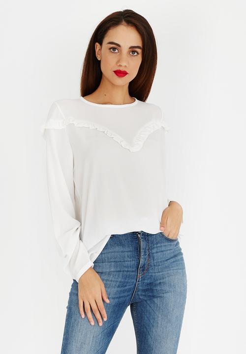c(inch) - Frill Detail Blouse Cream