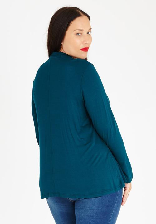 STYLE REPUBLIC PLUS - Choker Neckline T-Shirt Dark Green