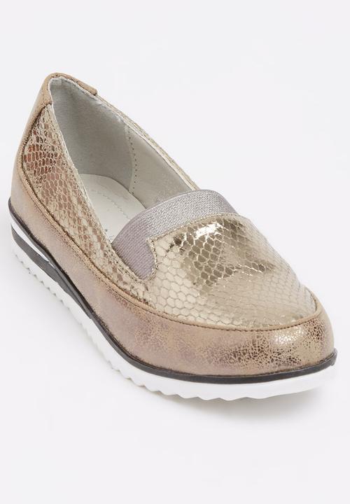 Rock & Co. - Girls Metallic Pump Gold