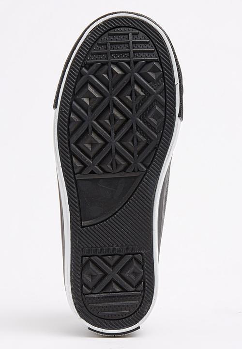 Foot Focus - PU Hi Top Sneaker Black