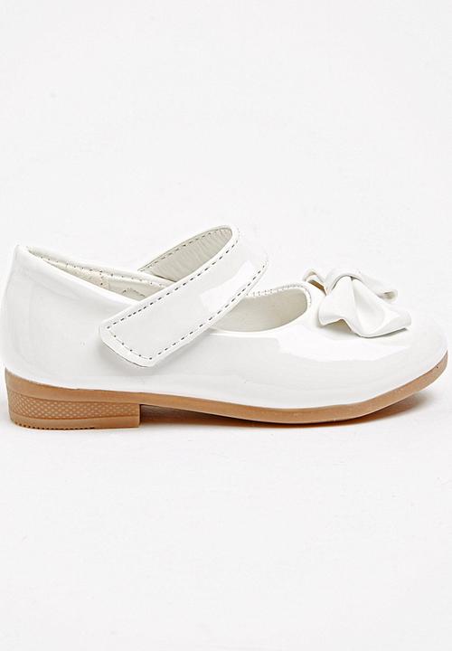 Jumbo - Girls Glitter Pump with Bow White