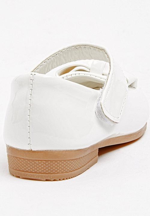 Jumbo - Girls Glitter Pump with Bow White