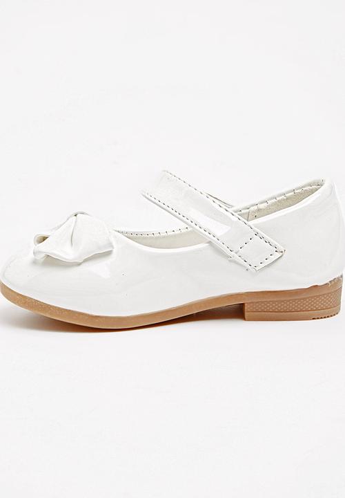 Jumbo - Girls Glitter Pump with Bow White