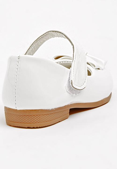 Jumbo - Girls Glitter Pump with Bow White
