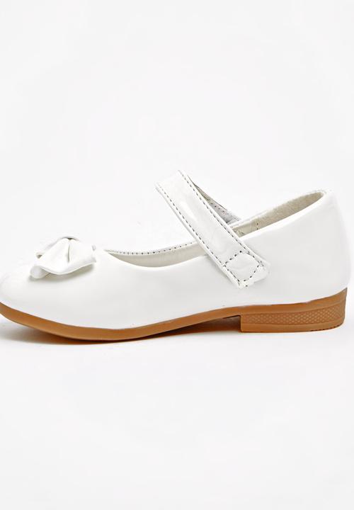 Jumbo - Girls Glitter Pump with Bow White