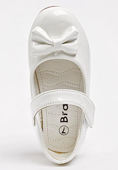 Jumbo - Girls Glitter Pump with Bow White