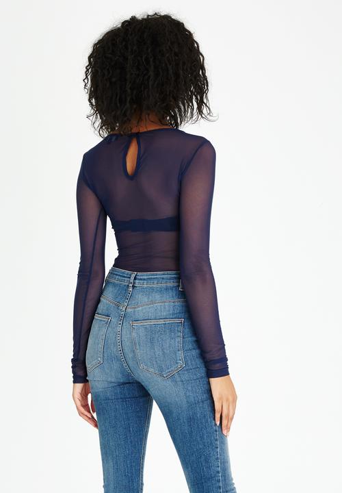 STYLE REPUBLIC - Mesh Bodysuit Navy