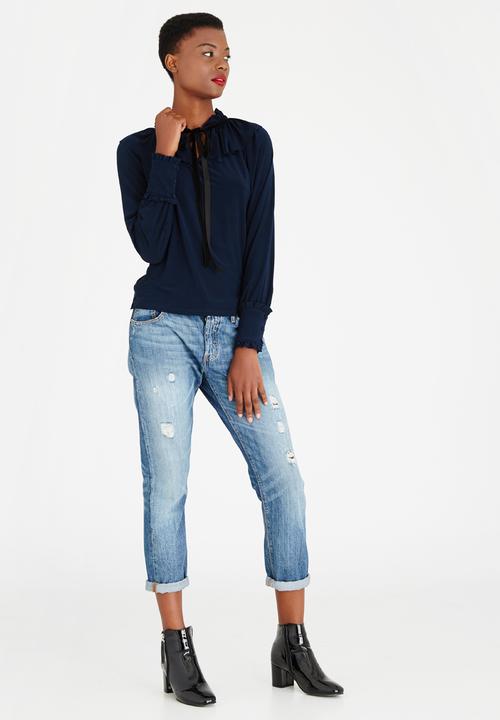 STYLE REPUBLIC - Kitty Bow Blouse Navy