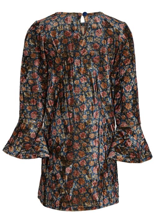 See-Saw - Bell Sleeve Velour Dress Multi-colour
