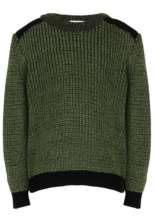 See-Saw - 2 Tone Knit Jumper Khaki Green