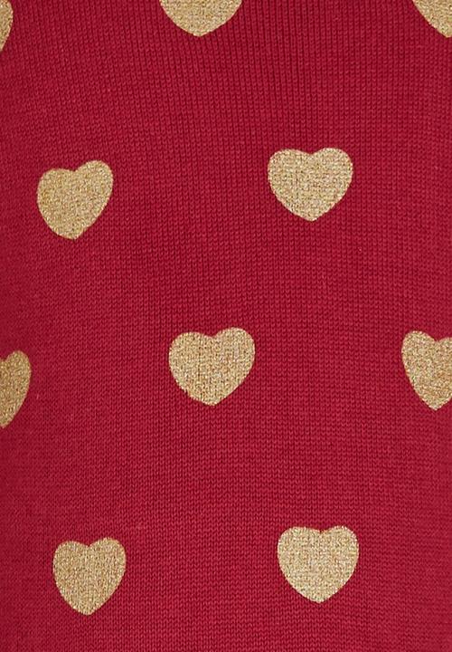 See-Saw - Heart Knit Jumper Dark Red