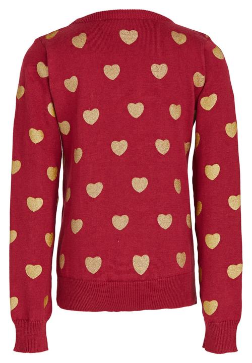See-Saw - Heart Knit Jumper Dark Red